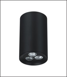 LED明装筒灯 大功率3W 砂黑明装筒灯商业工程照明灯具