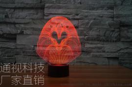 新款创意3D猫头鹰七彩视觉立体灯 LED个性卧室客厅氛围小台灯