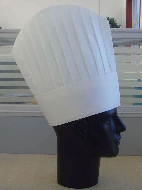 植物纤维（无纺布）中高圆顶厨师帽