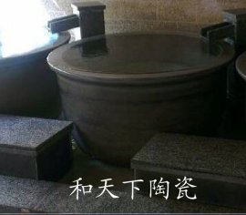 陶瓷泡澡大缸 1.2米青花大缸 会所养生洗浴大缸